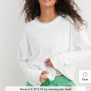 Aerie Long Sleeve Oversized Boyfriend T-Shirt Sz S